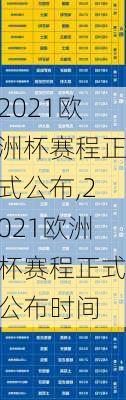 2021欧洲杯赛程正式公布,2021欧洲杯赛程正式公布时间