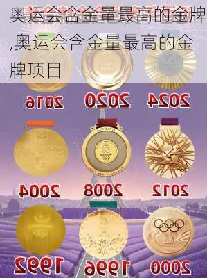 奥运会含金量最高的金牌,奥运会含金量最高的金牌项目