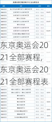 东京奥运会2021全部赛程,东京奥运会2021全部赛程表