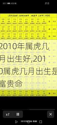 2010年属虎几月出生好,2010属虎几月出生是富贵命