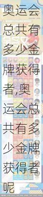 奥运会总共有多少金牌获得者,奥运会总共有多少金牌获得者呢