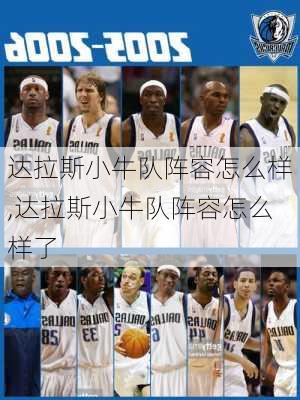 达拉斯小牛队阵容怎么样,达拉斯小牛队阵容怎么样了