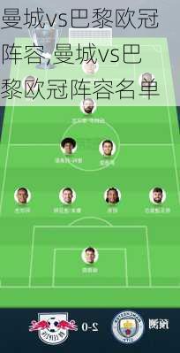 曼城vs巴黎欧冠阵容,曼城vs巴黎欧冠阵容名单