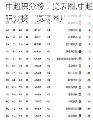 中超积分榜一览表图,中超积分榜一览表图片