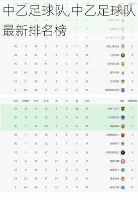 中乙足球队,中乙足球队最新排名榜