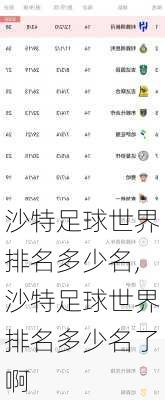 沙特足球世界排名多少名,沙特足球世界排名多少名了啊