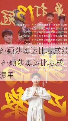 孙颖莎奥运比赛成绩,孙颖莎奥运比赛成绩单
