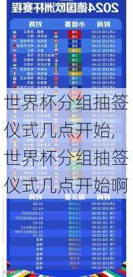 世界杯分组抽签仪式几点开始,世界杯分组抽签仪式几点开始啊