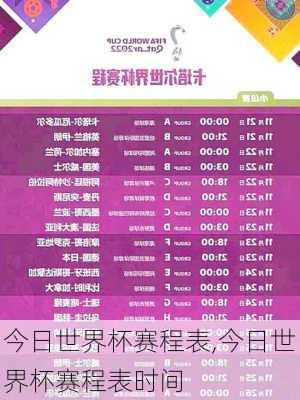 今日世界杯赛程表,今日世界杯赛程表时间