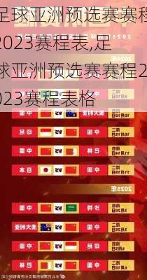 足球亚洲预选赛赛程2023赛程表,足球亚洲预选赛赛程2023赛程表格