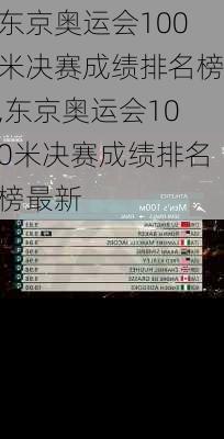 东京奥运会100米决赛成绩排名榜,东京奥运会100米决赛成绩排名榜最新