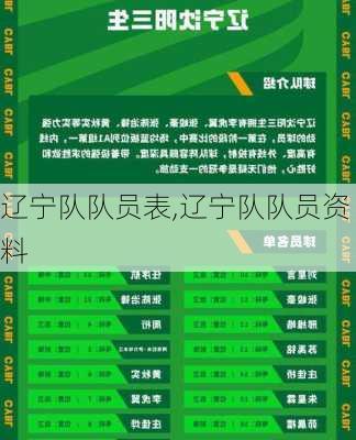 辽宁队队员表,辽宁队队员资料