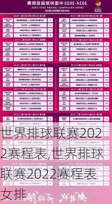 世界排球联赛2022赛程表,世界排球联赛2022赛程表女排