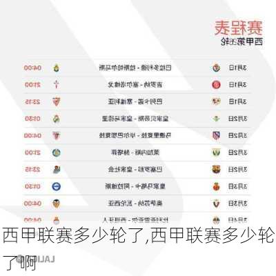 西甲联赛多少轮了,西甲联赛多少轮了啊