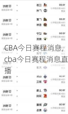 CBA今日赛程消息,cba今日赛程消息直播
