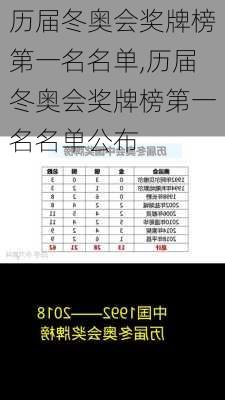 历届冬奥会奖牌榜第一名名单,历届冬奥会奖牌榜第一名名单公布