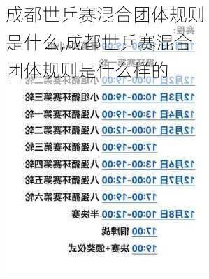 成都世乒赛混合团体规则是什么,成都世乒赛混合团体规则是什么样的