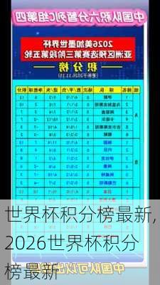 世界杯积分榜最新,2026世界杯积分榜最新