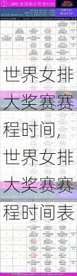世界女排大奖赛赛程时间,世界女排大奖赛赛程时间表