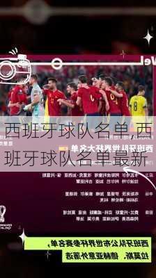 西班牙球队名单,西班牙球队名单最新