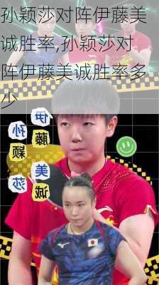 孙颖莎对阵伊藤美诚胜率,孙颖莎对阵伊藤美诚胜率多少