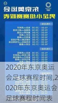2020年东京奥运会足球赛程时间,2020年东京奥运会足球赛程时间表