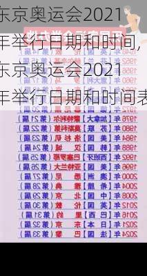东京奥运会2021年举行日期和时间,东京奥运会2021年举行日期和时间表