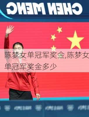 陈梦女单冠军奖金,陈梦女单冠军奖金多少