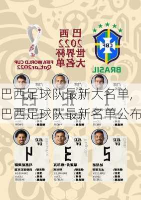 巴西足球队最新大名单,巴西足球队最新名单公布