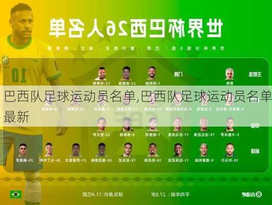 巴西队足球运动员名单,巴西队足球运动员名单最新