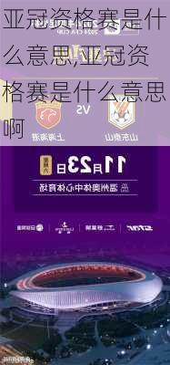 亚冠资格赛是什么意思,亚冠资格赛是什么意思啊