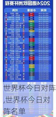 世界杯今日对阵,世界杯今日对阵名单