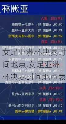 女足亚洲杯决赛时间地点,女足亚洲杯决赛时间地点表
