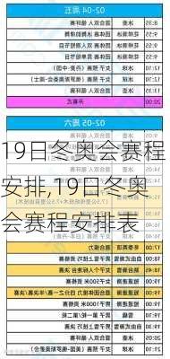 19日冬奥会赛程安排,19日冬奥会赛程安排表