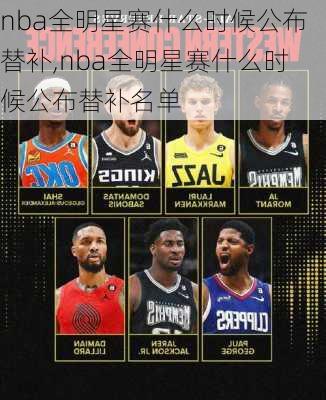 nba全明星赛什么时候公布替补,nba全明星赛什么时候公布替补名单
