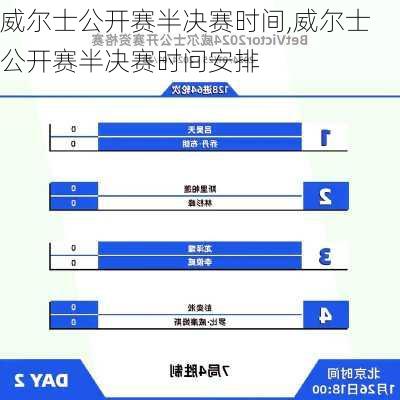 威尔士公开赛半决赛时间,威尔士公开赛半决赛时间安排