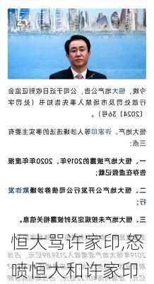 恒大骂许家印,怒喷恒大和许家印