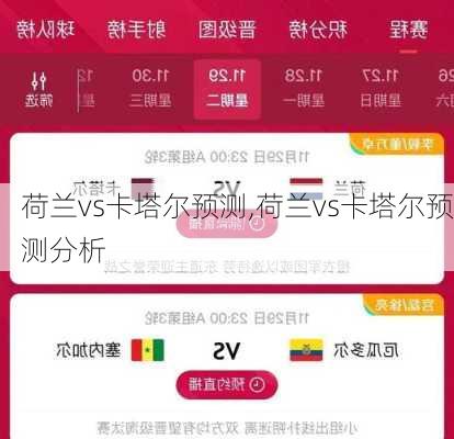 荷兰vs卡塔尔预测,荷兰vs卡塔尔预测分析