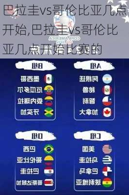 巴拉圭vs哥伦比亚几点开始,巴拉圭vs哥伦比亚几点开始比赛的