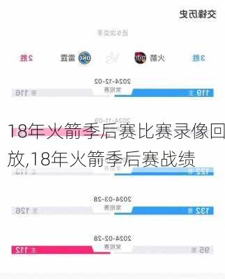 18年火箭季后赛比赛录像回放,18年火箭季后赛战绩