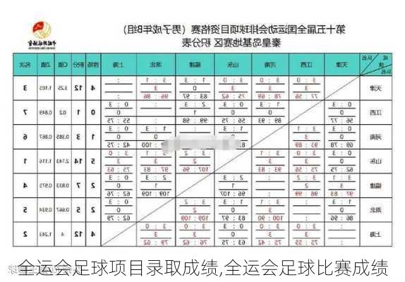 全运会足球项目录取成绩,全运会足球比赛成绩