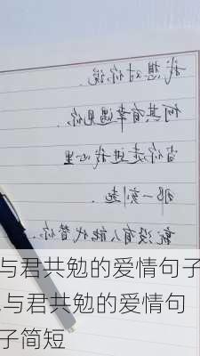 与君共勉的爱情句子,与君共勉的爱情句子简短