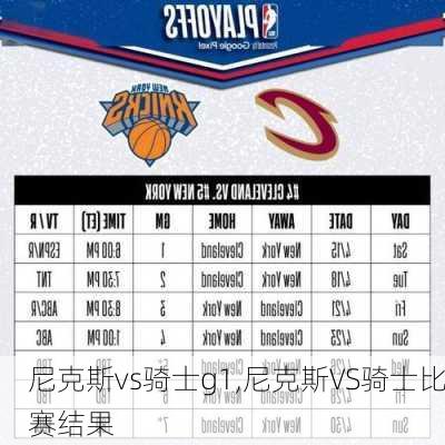 尼克斯vs骑士g1,尼克斯VS骑士比赛结果