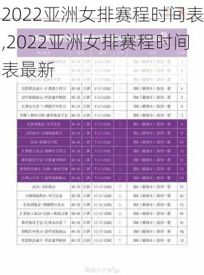 2022亚洲女排赛程时间表,2022亚洲女排赛程时间表最新