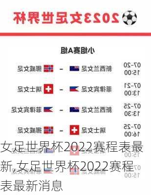 女足世界杯2022赛程表最新,女足世界杯2022赛程表最新消息