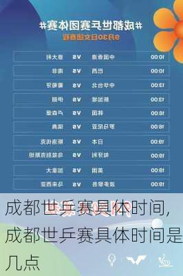 成都世乒赛具体时间,成都世乒赛具体时间是几点