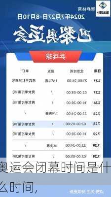 奥运会闭幕时间是什么时间,
