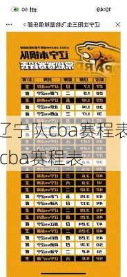 辽宁队cba赛程表,cba赛程表