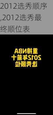 2012选秀顺序,2012选秀最终顺位表