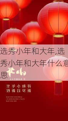 选秀小年和大年,选秀小年和大年什么意思